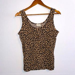 Cheetah Print Button Tank Top